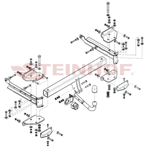 M-128 STEINHOF Фаркоп на Mercedes GLE-Class w166 2015-2019, Mercedes ML-Class w166 2012-2015, Mercedes M-Class w164 2005-2012. Требуется подрезка бампера. Тип шара: A. Нагрузки: 3500/140 кг, масса фаркопа 32,1 кг (без электрики в комплекте)