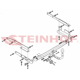 M-310 STEINHOF Фаркоп на Mitsubishi Colt хетчбек 5 дверей 2004-2013. Требуется подрезка бампера. Тип шара: A. Нагрузки: 1000/50 кг, масса фаркопа 20,1 кг (без электрик