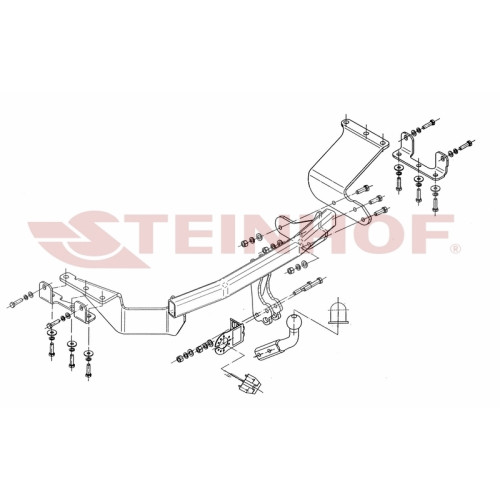 M-354 STEINHOF Фаркоп на Citroen C-Crosser 2007-2012, Mitsubishi Outlander XL 2007-2012, Peugeot 4007 2007-2012. Требуется подрезка бампера. Тип шара: A. Нагрузки: 2000/100 кг, масса фаркопа 21,7 кг (без электрики в комплекте)
