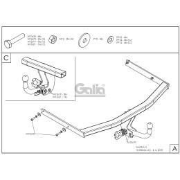 M106A GALIA Полностью оцинкованный фаркоп на Mazda 3 седан/хетчбек 2003-2009, Mazda 3 седан/хетчбек 2009-2013, Ford Focus III хетчбек 2011-2019. Тип шара: A. Невидимый вырез 