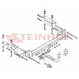 O-232 STEINHOF Фаркоп на Opel Zafira II, кроме OPC 07/2005-2012. Требуется подрезка бампера. Тип шара: A. Нагрузки: 1650/75 кг, масса фаркопа 17,4 кг (без электрики в ком