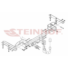O-235 STEINHOF Фаркоп на Opel Zafira Tourer, кроме CNG, кроме Flex-Fix 01/2012-2019. Требуется подрезка бампера. Тип шара: AV (вертикальное быстросъемное крепление шара