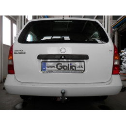O009C GALIA Полностью оцинкованный фаркоп на Opel Astra G универсал 1998-2004. Тип шара: C (горизонтальный съемный). Установка без снятия и выреза бампера. 