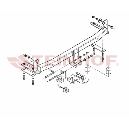 S-112 STEINHOF Фаркоп на Volkswagen Polo Classic седан 1996-2003, Polo Variant универсал 1997-2002, Seat Cordoba седан 02/1996-08/1999, 09/1999-12/2002, Cordoba Vario 1997-08/1999, 09/1999-12/2002, Cordoba Coupe 1996-1999. Требуется подрезка бампера. Тип 