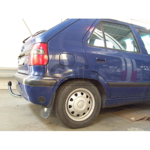 S084C GALIA Полностью оцинкованный фаркоп на Skoda Felicia хетчбек 1996-2002. Тип шара: C (горизонтальный съемный). Установка без снятия и выреза бампера. Нагрузки: 1000/50 кг, масса фаркопа 12,57 кг