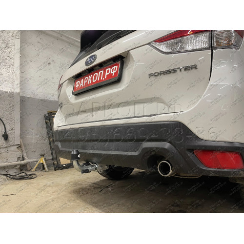 S140C GALIA Полностью оцинкованный фаркоп на Subaru Forester 2018-2024, 2024-. Тип шара: C (горизонтальный съемный). Невидимый вырез бампера. Нагрузки: 2265/100 кг, масса фаркопа 17,57 кг