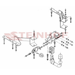 T-169 STEINHOF Фаркоп на Toyota Land Cruiser Prado 150 2009-2023, Lexus GX460 2009-2023. Требуется подрезка бампера. Тип шара: AV (вертикальное быстросъемное крепление шара на 