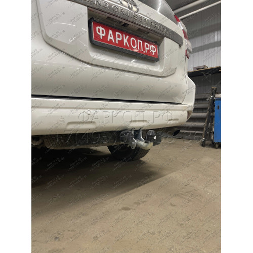T065A GALIA Полностью оцинкованный фаркоп на Toyota Land Cruiser Prado J120 2003-2009, J150 2009-2023, Lexus GX 470 2003-2009, GX 460 2009-2023. Тип шара: A. Невидимый вырез бампера. Нагрузки: 3000/120 кг, масса фаркопа 5,62 кг