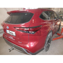 T077C GALIA Полностью оцинкованный фаркоп на Toyota Highlander 2021-. Тип шара: C (горизонтальный съемный). Без подрезки бампера. Нагрузки: 2200/100 кг, масса фар