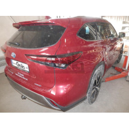 T077C GALIA Полностью оцинкованный фаркоп на Toyota Highlander 2021-. Тип шара: C (горизонтальный съемный). Без подрезки бампера. Нагрузки: 2200/100 кг, масса фар