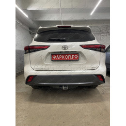 T077C GALIA Полностью оцинкованный фаркоп на Toyota Highlander 2021-. Тип шара: C (горизонтальный съемный). Без подрезки бампера. Нагрузки: 2200/100 кг, масса фар