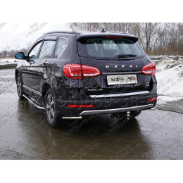 TCU00135 ТСС Фаркоп на Haval H6 2015-2020, Haval M6 2023- с накладкой с надписью Haval. Требуется подрезка бампера. Тип шара: E (шаровый узел под американский квад