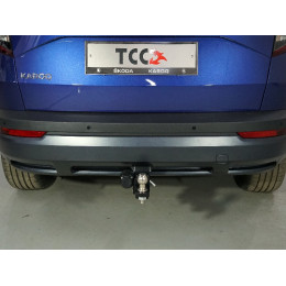 TCU00155 ТСС Фаркоп на Skoda Karoq 2020-. Требуется подрезка бампера. Тип шара: E (шаровый узел под американский квадрат). Нагрузки: 2000/100 кг