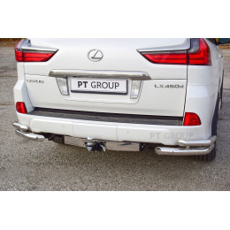 TLC-07-991124.00 PT GROUP Фаркоп с нержавеющей накладкой на Toyota Land Cruiser 200 2007-2021, Lexus LX 2016-2022 без подрезки бампера. Тип шара: E (легкосъемный шар под квадра