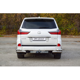 TLC-07-991124.00 PT GROUP Фаркоп с нержавеющей накладкой на Toyota Land Cruiser 200 2007-2021, Lexus LX 2016-2022 без подрезки бампера. Тип шара: E (легкосъемный шар под квадра