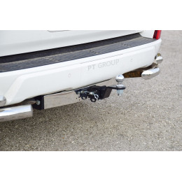 TLC-07-991124.00 PT GROUP Фаркоп с нержавеющей накладкой на Toyota Land Cruiser 200 2007-2021, Lexus LX 2016-2022 без подрезки бампера. Тип шара: E (легкосъемный шар под квадра