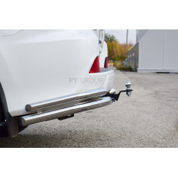 TLC-07-991124.00 PT GROUP Фаркоп с нержавеющей накладкой на Toyota Land Cruiser 200 2007-2021, Lexus LX 2016-2022 без подрезки бампера. Тип шара: E (легкосъемный шар под квадра