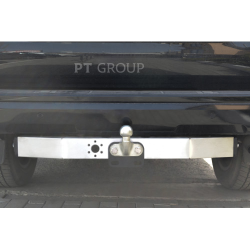 TPR-02-991024.00 PT GROUP Фаркоп с нержавеющей накладкой на Toyota Land Cruiser Prado J120 2003-2009, J150 2009-2023, Lexus GX 470 2003-2009, GX 460 2009-2023 без подрезки бампера. Тип шара: F. Нагрузки: 3500/130 кг, масса фаркопа 19 кг (без электрики в к