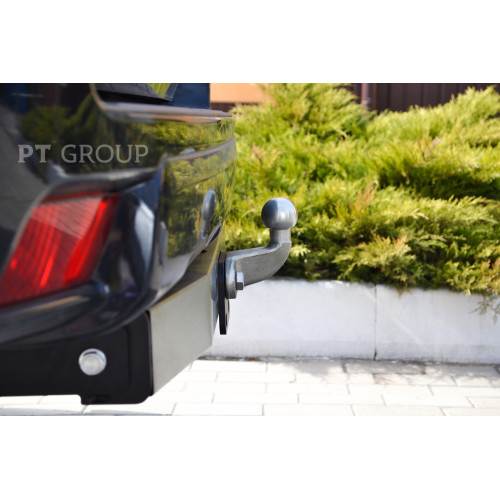 TPR-02-991024.00 PT GROUP Фаркоп с нержавеющей накладкой на Toyota Land Cruiser Prado J120 2003-2009, J150 2009-2023, Lexus GX 470 2003-2009, GX 460 2009-2023 без подрезки бампера. Тип шара: F. Нагрузки: 3500/130 кг, масса фаркопа 19 кг (без электрики в к