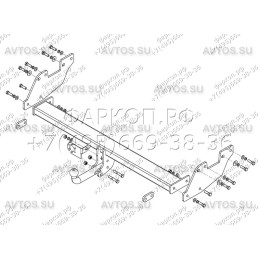 TY 27 AVTOS Фаркоп на Toyota Hilux 2011-2015 без подрезки бампера. Тип шара: A. Нагрузки: 1500/100 кг, масса фаркопа 12 кг (без электрики в комплекте)
