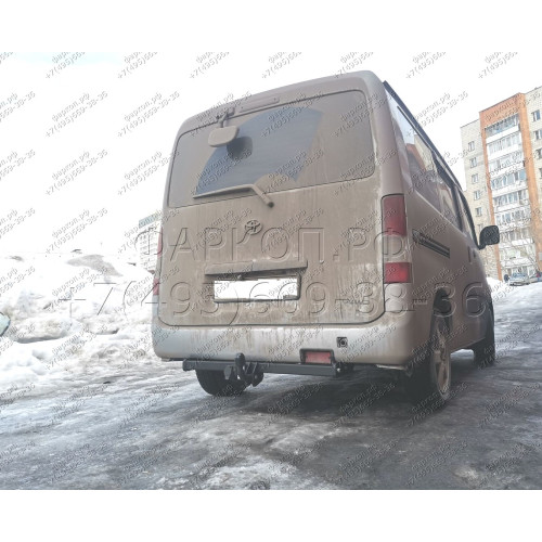 H.T63.A HALTY Фаркоп на Toyota Lite Ace S400 2008-, Toyota Town Ace S400 2008-, Daihatsu Gran Max 2007-, Mazda Bongo 2020- без подрезки бампера. Тип шара: A. Нагрузки: 750/75 кг, масса фаркопа 17,8 кг
