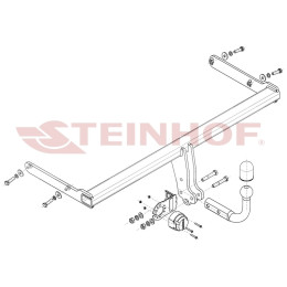 V-068 STEINHOF Фаркоп на Volkswagen Golf Cross 2007-2014. Требуется подрезка бампера. Тип шара: A. Нагрузки: 1800/100 кг, масса фаркопа 16 кг (без электрики в комплекте)