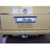 V027C GALIA Полностью оцинкованный фаркоп на Volkswagen T4: Transporter/Caravelle/Multivan 1990-2003, включая 4WD. Тип шара: C (горизонтальный съемный). Установка без снятия и выреза бампера. Нагрузки: 2000/100 кг, масса фаркопа 19,17 кг