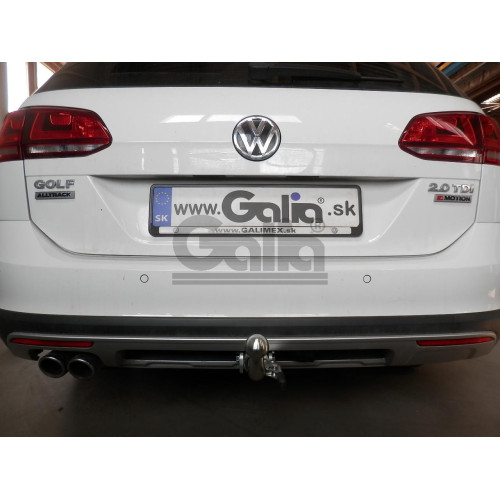 V073A GALIA Полностью оцинкованный фаркоп на Volkswagen Golf VII универсал 2WD/4WD 2013-2019. Тип шара: A. Без выреза бампера. Нагрузки: 2000/100 кг, масса фаркопа 12,12 кг