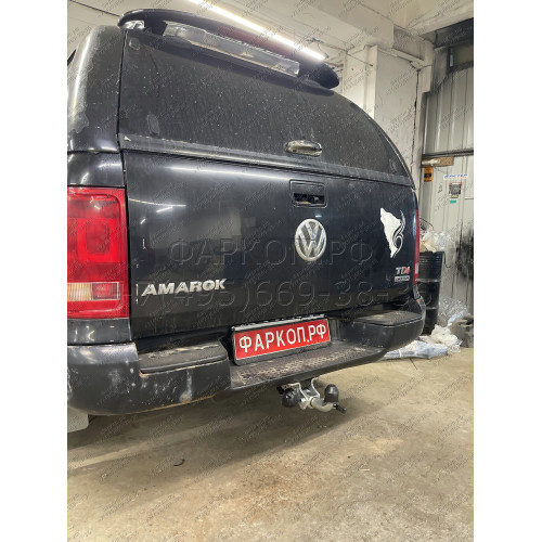 V076C GALIA Полностью оцинкованный фаркоп на Volkswagen Amarok 2010-2022. Тип шара: C (горизонтальный съемный). Установка без снятия и выреза бампера. Нагрузки: 3500/130 кг, масса фаркопа 6,37 кг