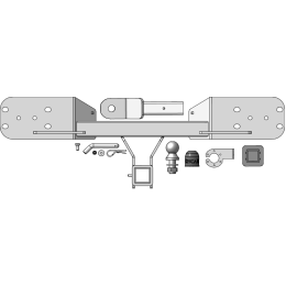 ZL201E ZINCAR Полностью оцинкованный фаркоп на Land Rover Defender 90/110 2020- без выреза в бампере. Тип шара: E (крюк легкосъемный под американский квадрат с х