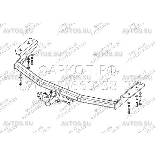 NS 21 AVTOS Фаркоп на Nissan Pathfinder R51 2004-2014. Необходима подрезка бампера. Тип шара: A. Нагрузки: 2000/100 кг, масса фаркопа 9,5 кг (без электрики в комплекте)