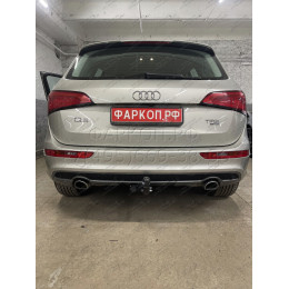 3551-A ORIS Фаркоп на Audi Q5 2008-2016 без выреза в бампере. Тип шара: A. Нагрузки: 1500/75 кг, масса фаркопа 19,2 кг (без электрики в комплекте)