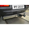 NPA-22-991124.00 PT GROUP Фаркоп с нержавеющей накладкой на Nissan Pathfinder R53 2022- без подрезки бампера. Тип шара: E (легкосъемный шар под квадрат). Нагрузки: 2750/158 кг, масса фаркопа 18 кг (без электрики в комплекте)