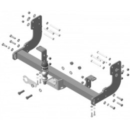 91202-FE MOTODOR Фаркоп с оцинкованным шаром на Mercedes Sprinter Classic без ступеньки 2013-2020, Mercedes Sprinter без ступеньки 1995-2006 без подрезки бампера. Тип шара: FE. Н