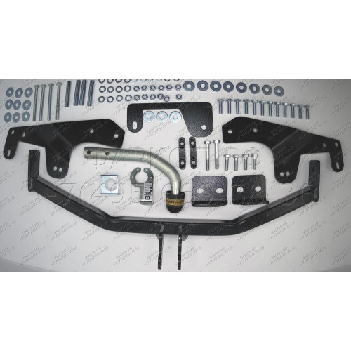 90912-A MOTODOR Фаркоп с оцинкованным шаром на Hyundai Starex 2008-2018, 2018-2023, Hyundai H1 2008-2018, 2018-2023. Необходима подрезка бампера. Тип шара: A. Нагрузки: 1500/100 кг, масса фаркопа 20,8 кг (без электрики в комплекте)