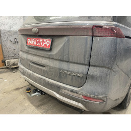 91009-A MOTODOR Фаркоп с оцинкованным шаром на Kia Carnival 2021- без выреза в бампере. Тип шара: A. Нагрузки 2000/100 кг, масса фаркопа 20,1 кг (без электрики в ком
