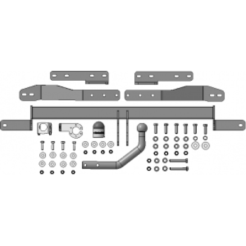 91601-A MOTODOR Фаркоп с оцинкованным шаром на Citroen Berlingo L1,L2 2008-2018, 2018-, Peugeot Partner L1,L2 2008-2018, 2018-, Opel Combo L1 2018-, Peugeot Rifter L1 2019-, Toyota Proace City L1 2019-, FIAT Doblo L1 2022- без выреза в бампере. Тип шара: 