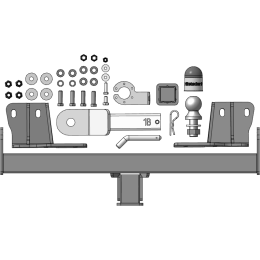 93126-E MOTODOR Фаркоп с оцинкованным шаром на Haval H7 2024- без выреза в бампере. Тип шара: E. Нагрузки: 1500/75 кг, масса фаркопа 18,2 кг (без электрики в компл