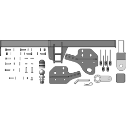 98603-E MOTODOR Фаркоп с оцинкованным шаром на Oting Paladin 2023- без снятия и выреза бампера. Тип шара: E. Нагрузки 2000/100 кг, масса фаркопа 22,5 кг (без электри