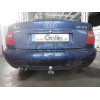 A035C GALIA Полностью оцинкованный фаркоп на Audi A4 седан/универсал 1994-2000, включая 4WD (Quattro). Подрозетник убирается за бампер. Тип шара: C (горизонтальный съемный). Невидимый вырез бампера. Нагрузки: 1800/75 кг, масса фаркопа 18,85 кг