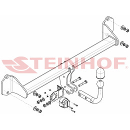 B-080 STEINHOF Фаркоп на BMW X1 F48 2015-2022 (без подрезки бампера), BMW 2-Series Active Tourer F45 2014-2021 (без подрезки бампера), BMW 2-Series Gran Tourer F46 2015-2021 (невидимая подрезка 