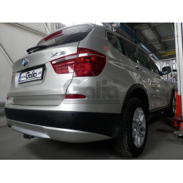 B019C GALIA Полностью оцинкованный фаркоп на BMW X3 F25 2010-2017, BMW X4 F26 2014-2018, кроме моделей с M-пакетом. Подрозетник убирается за бампер. Тип шара: C (гори
