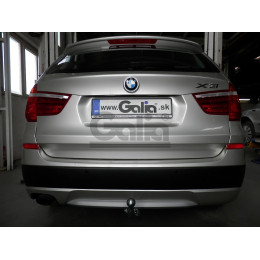 B019C GALIA Полностью оцинкованный фаркоп на BMW X3 F25 2010-2017, BMW X4 F26 2014-2018, кроме моделей с M-пакетом. Подрозетник убирается за бампер. Тип шара: C (гори