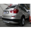 B019V GALIA Полностью оцинкованный фаркоп на BMW X3 F25 2010-2017, BMW X4 F26 2014-2018, кроме моделей с M-пакетом. Подрозетник убирается за бампер. Тип шара: AV (вертикальное быстросъемное крепление шара на ключе). Установка без выреза бампера. Нагрузки: