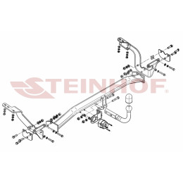 C-041 STEINHOF Фаркоп на Citroen C4 Picasso 2006-2013, Citroen Grand C4 Picasso 2006-2013 без снятия и подрезки бампера. Тип шара: A. Нагрузки: 1800/75 кг, масса фаркопа 19,5 кг (без эл