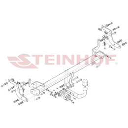 C-061 STEINHOF Фаркоп на Citroen C4 2020-. Невидимый вырез бампера. Тип шара: A. Нагрузки: 1400/90 кг (без электрики в комплекте)