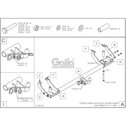 C008C GALIA Полностью оцинкованный фаркоп на FIAT Ducato Sollers 2008-2011, Citroen Jumper 1994-2006, FIAT Ducato II 1994-2006, Peugeot Boxer 1994-2006 фургон, в т.ч. 4WD, в т.ч. платформа без изме
