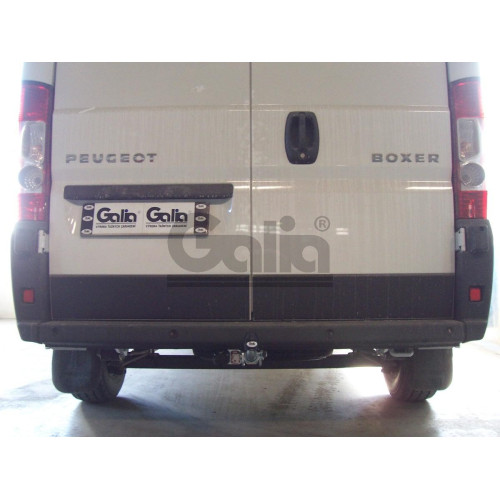 C042C GALIA Полностью оцинкованный фаркоп на Citroen Jumper 2006-, FIAT Ducato III 2006-, Peugeot Boxer 2006-, Opel Movano 2021-, Toyota Proace Max 2024- L1, L2, L3, L4. Тип шара: C (горизонтальный съемный). Установка без выреза бампера. Нагрузки: 3000/15