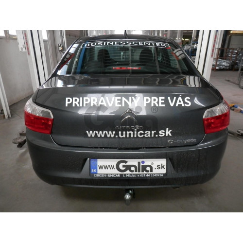 C064C GALIA Полностью оцинкованный фаркоп на Citroen C-Elysee 2013-2016, Peugeot 301 2013-2016. Подрозетник убирается за бампер. Тип шара: C (горизонтальный съемный). Установка без снятия и выреза бампера. Нагрузки 1200/60 кг, масса фаркопа 14,17 кг