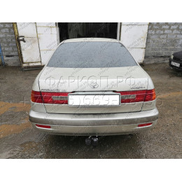 H.T45.A HALTY Фаркоп на Toyota Corona Premio 1996-2001, Toyota Carina T210 1996-2001. Требуется подрезка бампера. Тип шара: A. Нагрузки: 500/50 кг, масса фаркопа 12,9 кг